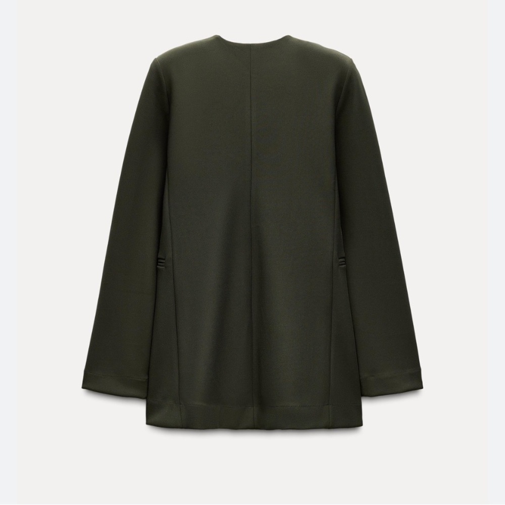 ZARA POCKET CREPE BLAZER - Picture 6 of 9